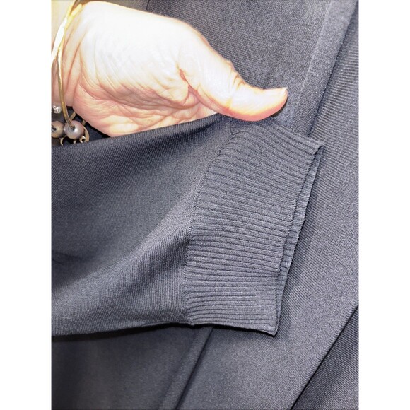 Max Mara Women Jersey Knit 3/4 Sleeve Open Front Sweater Cardigan Black 21x26” L - Picture 4 of 6